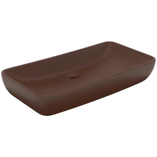 Maison Chic Razkošen Umivalnik - Kopalna umivalnik - Lavabo pravokoten mat temno rjav 71x38 cm keramičen, (21684680) Cene