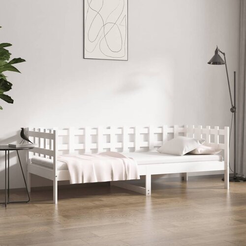 VidaXL dnevna postelja bela 90x190 cm trdna borovina Slike
