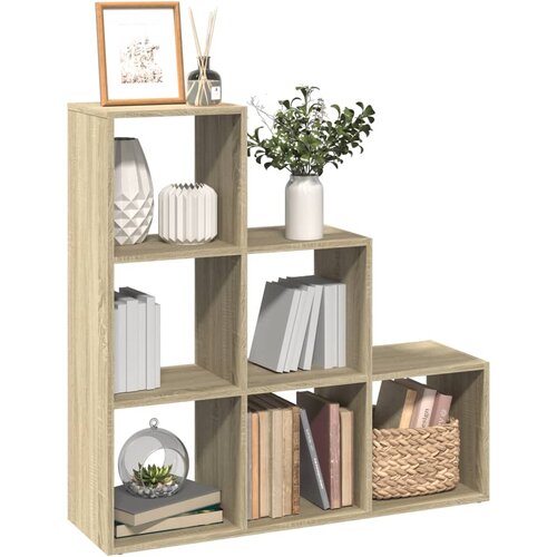 Pregrada regal za knjige 3 razina hrast 99x29x99 cm drveni Slike
