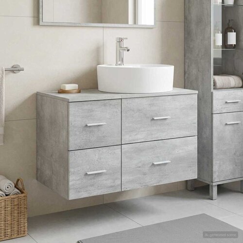  Set namje&scaron;taja za kupaonicu 2 kom. Betonska siva 49,5 x 44,5 x 76 cm Cijene
