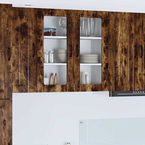 VidaXL Zidni kuhinjski ormarić Dimljeni hrast 80 x 31 x 80 cm Slike