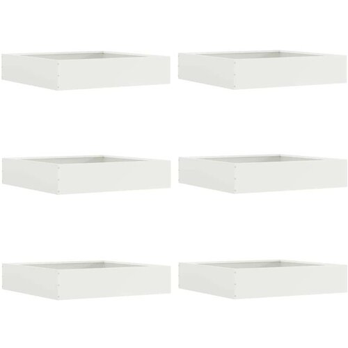 vidaXL Robovi trave 6 pcs Bela 60 x 60 x 13 cm Jeklo, (5000110854) Cene