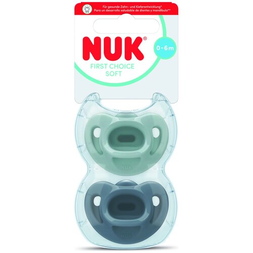 Nuk tolažilna duda - silikon First Choice soft 0-6m sort Cene