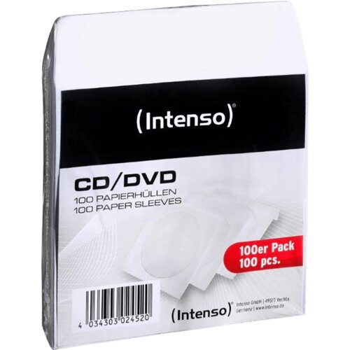 Intenso Papirni omot za CD/DVD medije, pakiranje 100 komada - Papersleeve 100, Bijeli Cijene