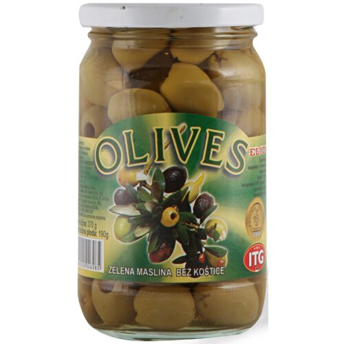 Itg elite zelene masline bez koštice 370g Cene