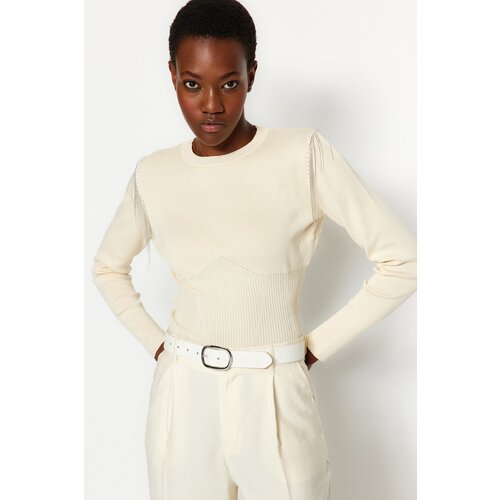Trendyol Beige Stone Detailed Knitwear Sweater Slike