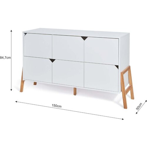 BELLAMY Lotta komoda s 6 ladica, latte Slike