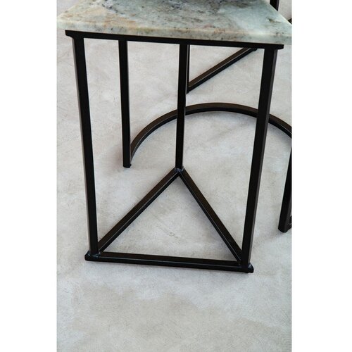 Premier Housewares Stranske mizice v kompletu 3 ks z marmorno mizno plo&amp;scaron;čo 40x40 cm Mandoli &amp;ndash; Slike