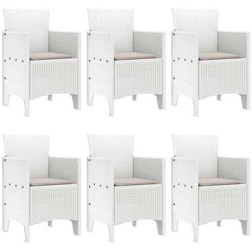  Vrtni set za objed 7 pcs Bijelo Polt ratan Slike