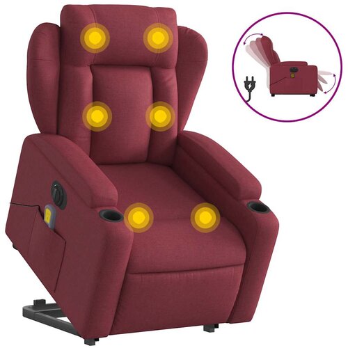 Maison Chic Električni masažni naslanjač - Relax naslanjač s funkcijo vstajanja vinsko rdeč, (22062165) Cene