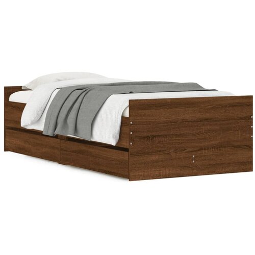 vidaXL Okvir kreveta s ladicama boja smeđeg hrasta 90 x 190 cm Cene