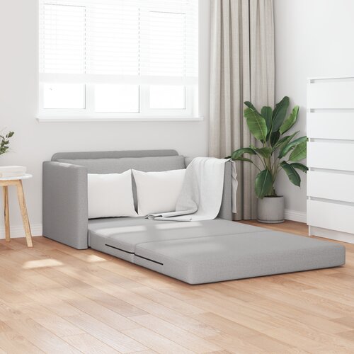VidaXL floor sofa bed 2-v-1 cloud siva 124x71x78 cm tkanina Slike