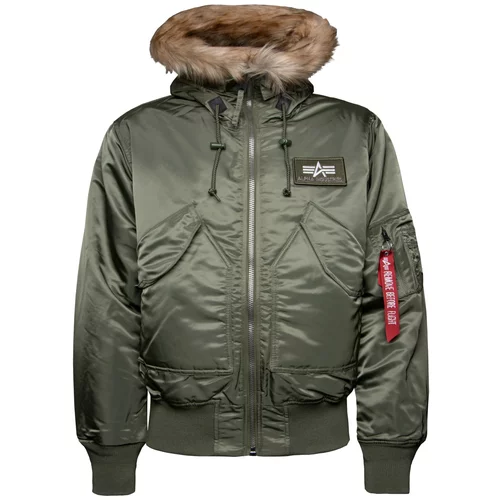 Alpha Industries Zimska jakna smeđa / zelena / crvena / bijela