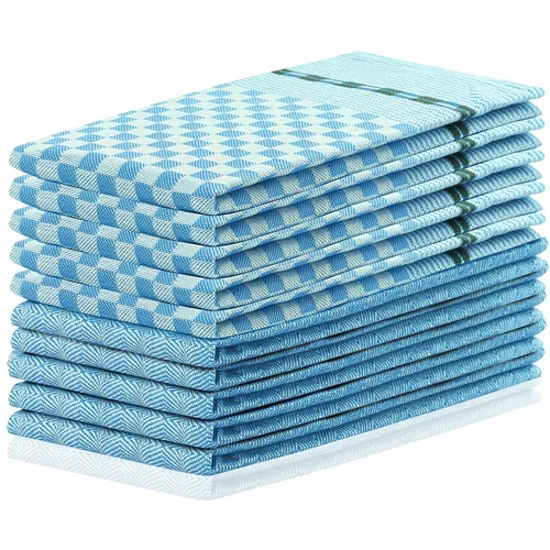 DecoKing set od 10 pamučnih plavih kuhinjskih krpi Louie, 50 x 70 cm