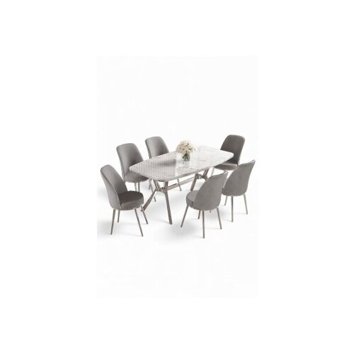 Hanah home trpezarijski set, 7 dijelova, siva Cijene