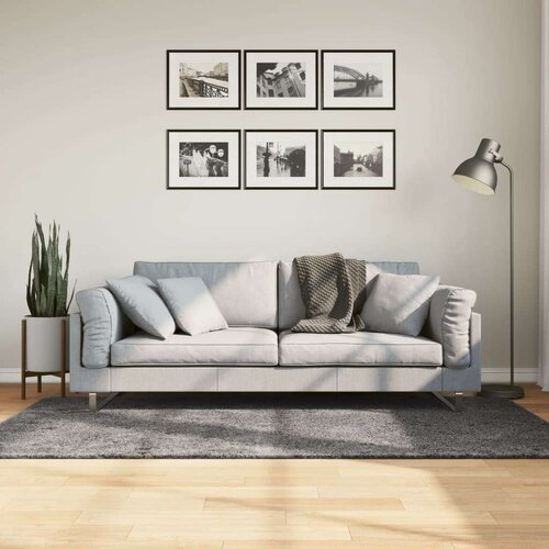  Preproga HUARTE s kratkimi vlakni pralna antracit 120x170 cm Slike