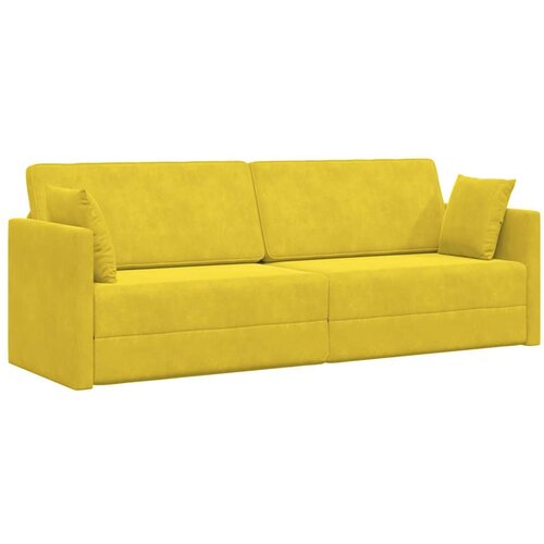  Kauč na razvlačenje 2-u-1 Žuti 213x144x60 cm Velvet Cijene