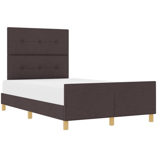 VidaXL Temno rjava tkaninska postelja 120x190 cm, (22049155) Slike