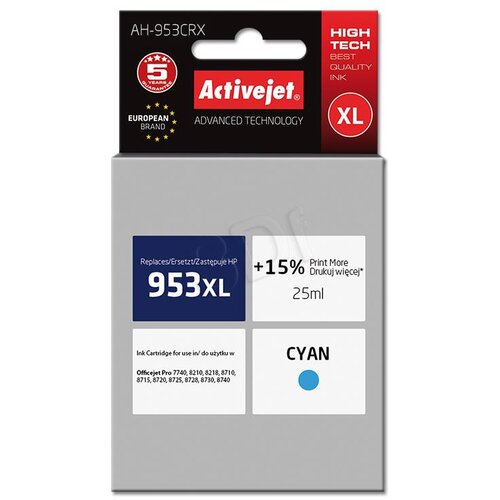 Activejet cyan črnilo hp 953XL F6U16AE Slike