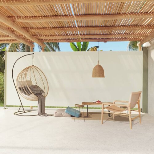 VidaXL Uvlačiva bočna tenda za terasu 220 x 600 cm krem Slike