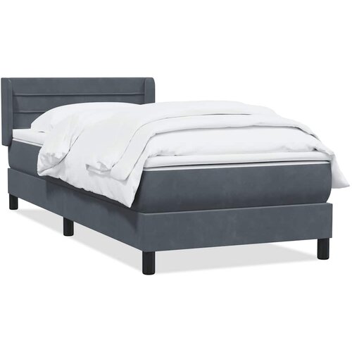 vidaXL Box Spring postelja z vzmetnico Temno siva 80x220 cm Velvet, (21792652) Cene