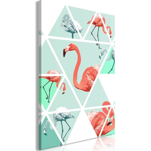  Slika - Geometric Flamingos (1 Part) Vertical 40x60 Slike