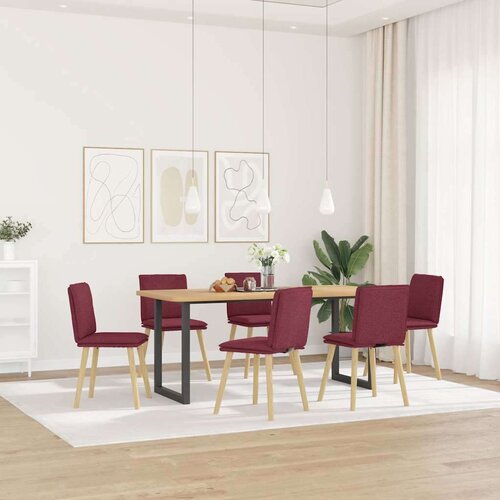  Jedilni stoli 6 kosov vinsko rdeče blago, (21828446) Slike