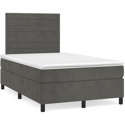  box spring s madracem LED tamnosivi 120 x 190 cm bar&scaron;un Cijene