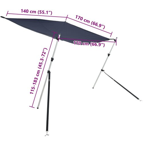  Nastavak za sjenilo s vrhom T-oblika 170x170x(115-183) cm Slike
