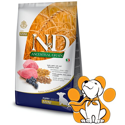 N&d Suva hrana za &scaron;tence Ancestral Grain Mini Jagnjetina i Borovnica 2.5kg Cene