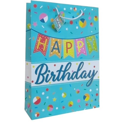 JUMBO Ukrasna kesa Happy Birthday, Plava Slike