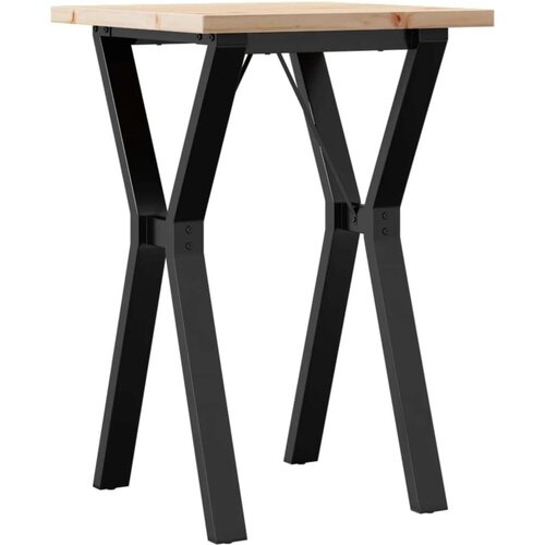 vidaXL jedilna miza y okvir 50x50x75,5cm trdna borovina lito železo Cene