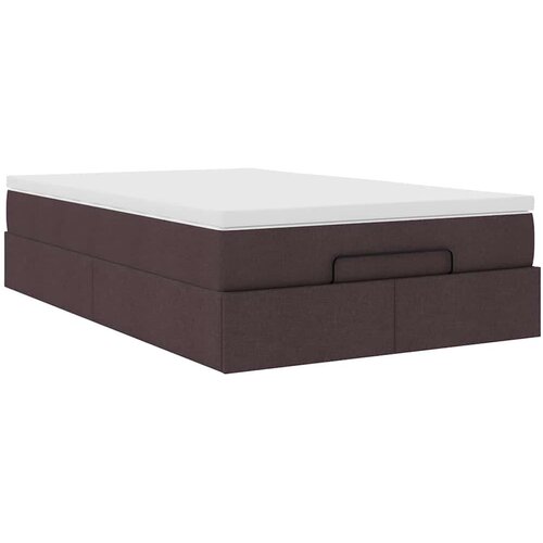 VidaXL otomanski okvir kreveta s madraca tamnosmeđi 120x200cm tkanine Slike