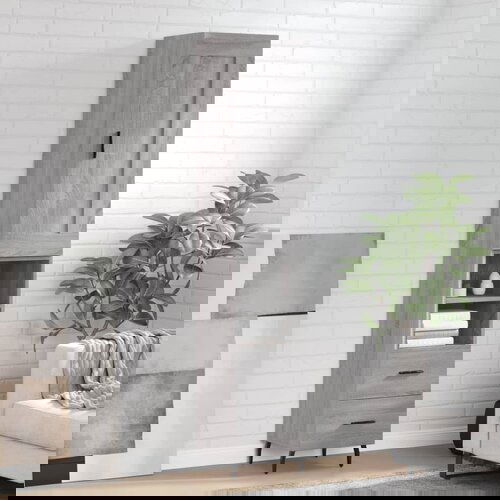 VidaXL Visoka komoda siva sonome 34 5x34x180 cm od konstruiranog drva Slike