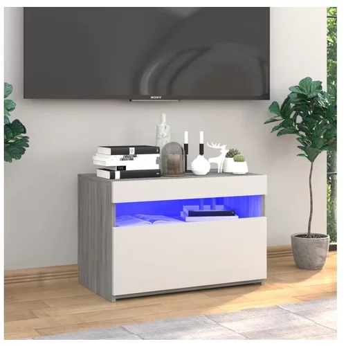  TV omarica z LED lučkami siva sonoma 60x35x40 cm
