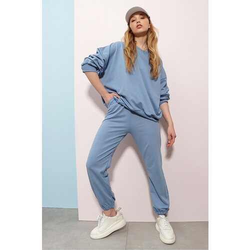 Trend Alaçatı Stili Sweatsuit - Blue - Regular fit Slike