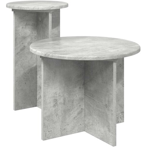 vidaXL Set pomoćnih stolića 2 pcs Betonska siva Konstruirano drvo - Betonska siva Cene