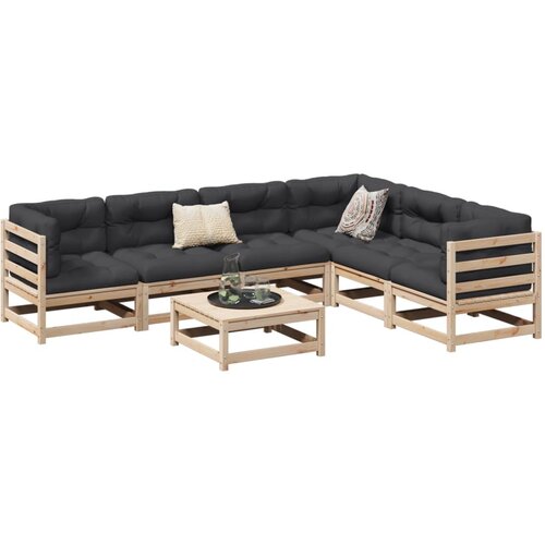 vidaXL 7-dijelni set vrtnih sofa s jastucima od masivne borovine Cijene