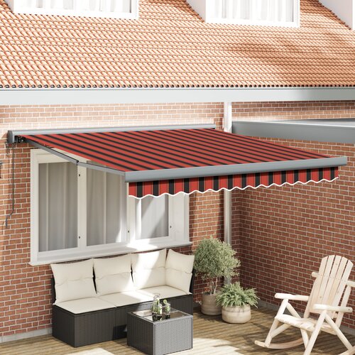 VidaXL Avtomatska retraktibilna tenda v oranžni in rjavi barvi, 300x250 cm Slike