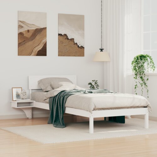 VidaXL Krevet s okvirima i noćnim ormarićima Bijelo 90 x 190 cm Slike