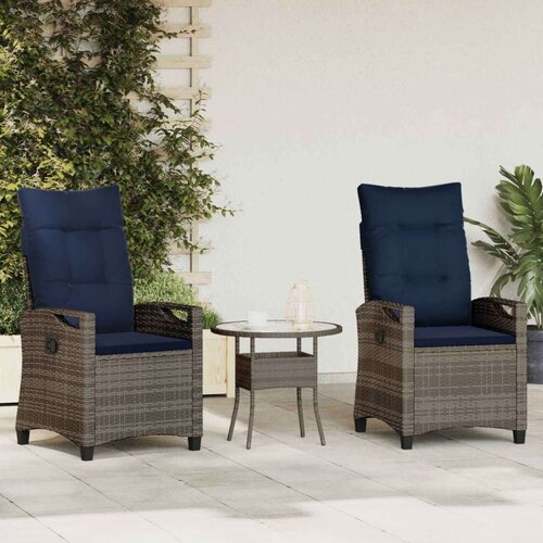  Vrtni Stol 2 pcs siva in mornarsko modra 56 x 60 x 112 cm, (5000285832) Cene