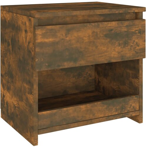 Maison Chic Nočna omarica - Nočna miza dimljeni hrast 40x30x39 cm konstruiran les, (21688797) Slike