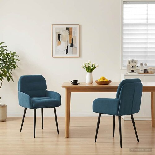  Blagovaonske stolice 2 kom plave baršunaste Cene