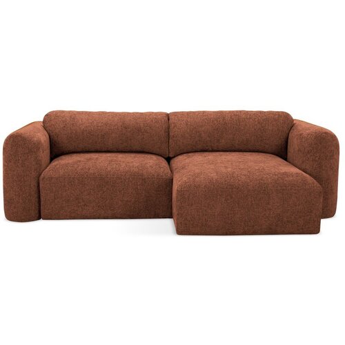 Makamii Sklopiva/s prostorom za odlaganje kutna garnitura od šenila boja terakote (s desnim kutom/s ležaljkom) Mele – Cijene