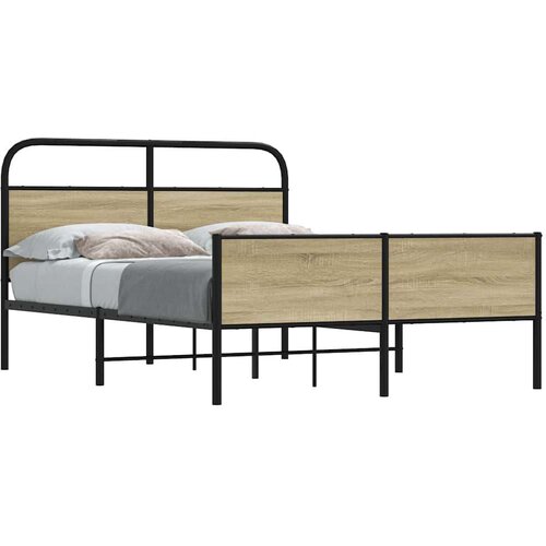 vidaXL Posteljni okvir brez vzmetnice 120x200 cm sonoma hrast inž. les Cene