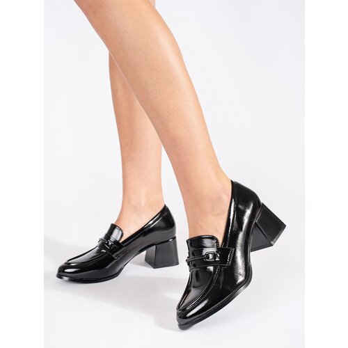 GOODIN Black women's loafers with heels Cijene