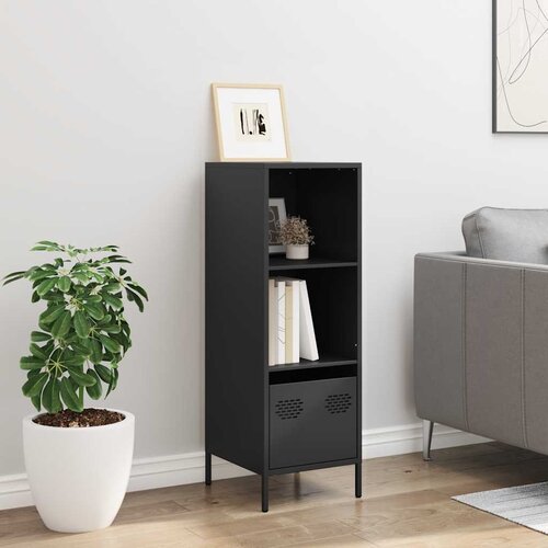  Visoka komoda crna 35x39x103,5 cm od čelika Slike