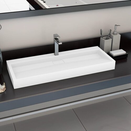 vidaXL Umivaonik od lijevanih minerala/mramora 120 x 46 x 11 cm bijeli Cijene