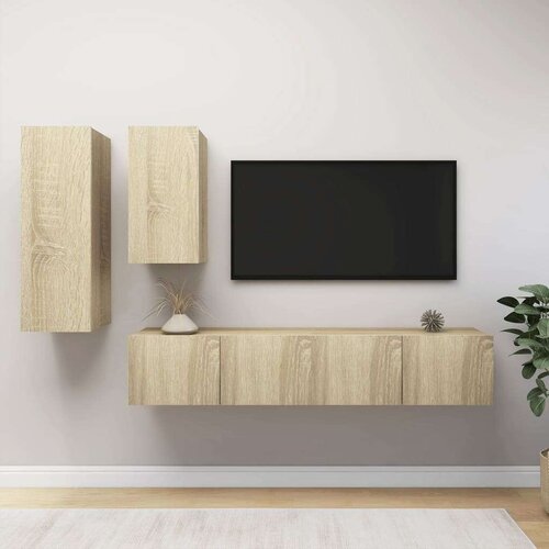  4-dijelni set TV ormarića boja hrasta sonome od iverice Slike