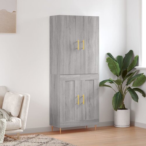  Visoka komoda siva sonome 69,5x34x180 cm od konstruiranog drva Slike